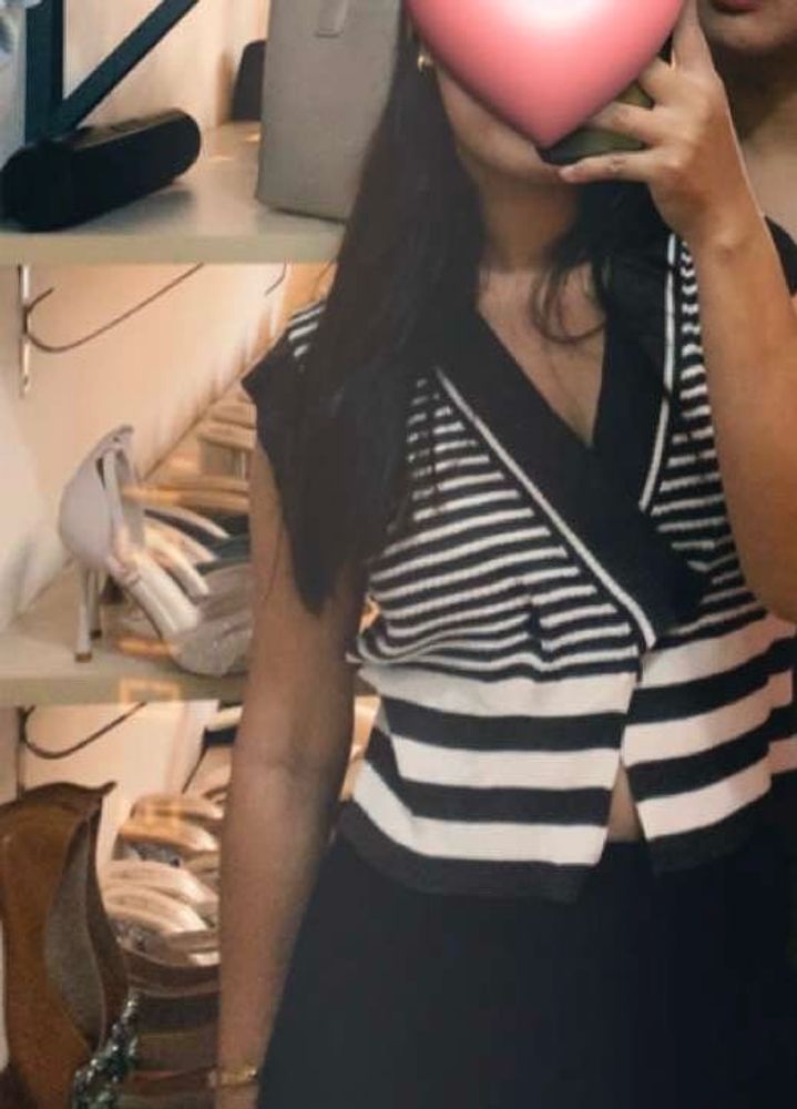 brown stylish stripe top