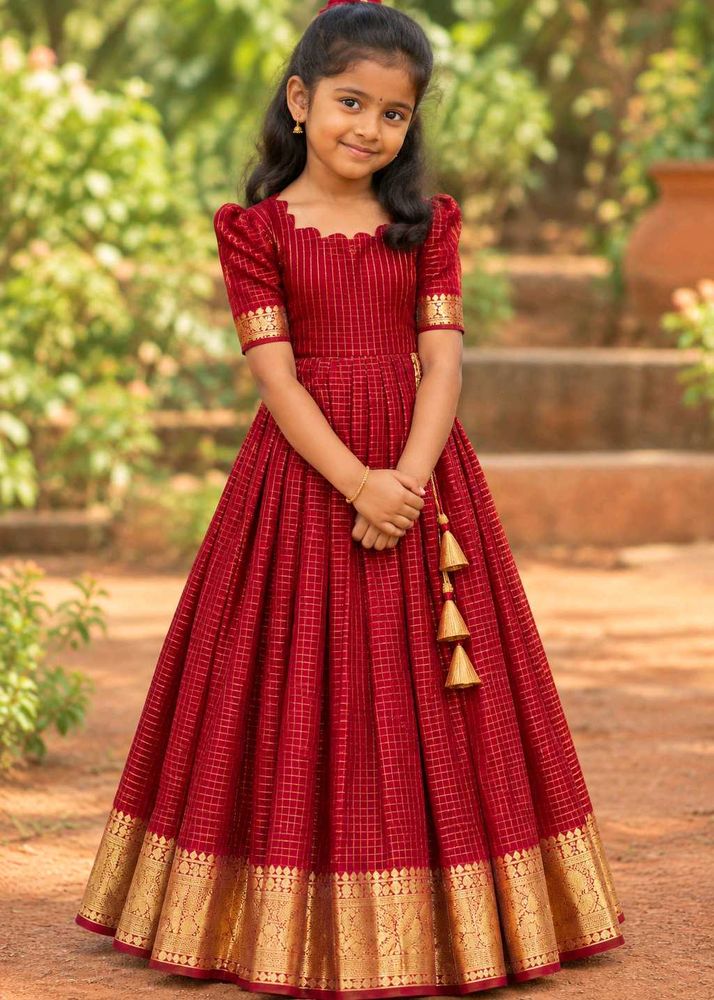 Beautiful Red Girls Ethnic Dress