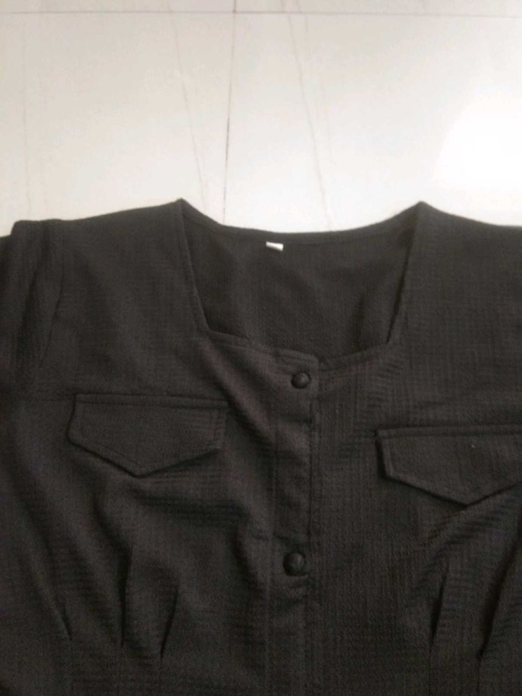 Classic Black Button-Up kurta