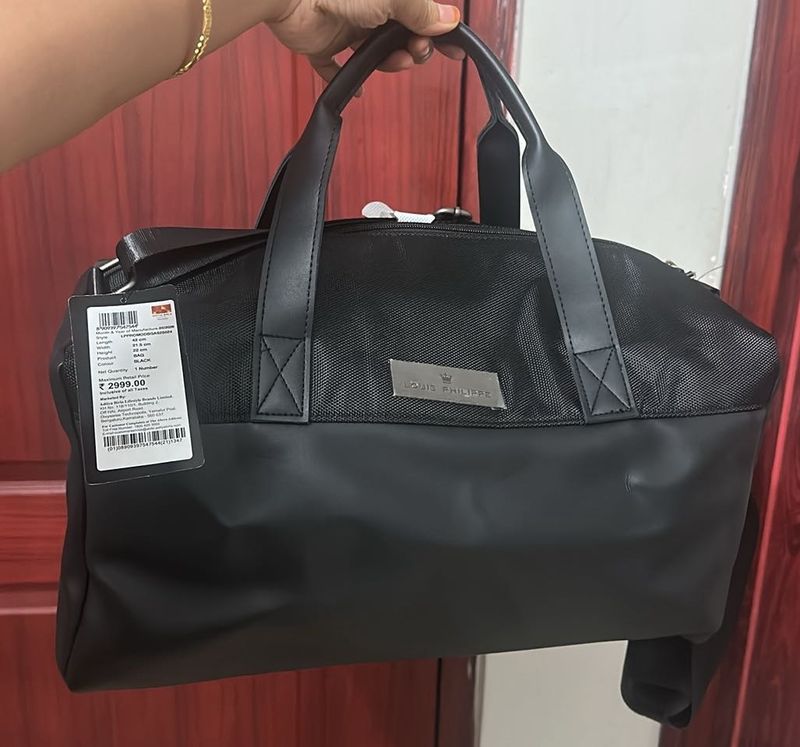 Louis Philippe Black Duffle Bag