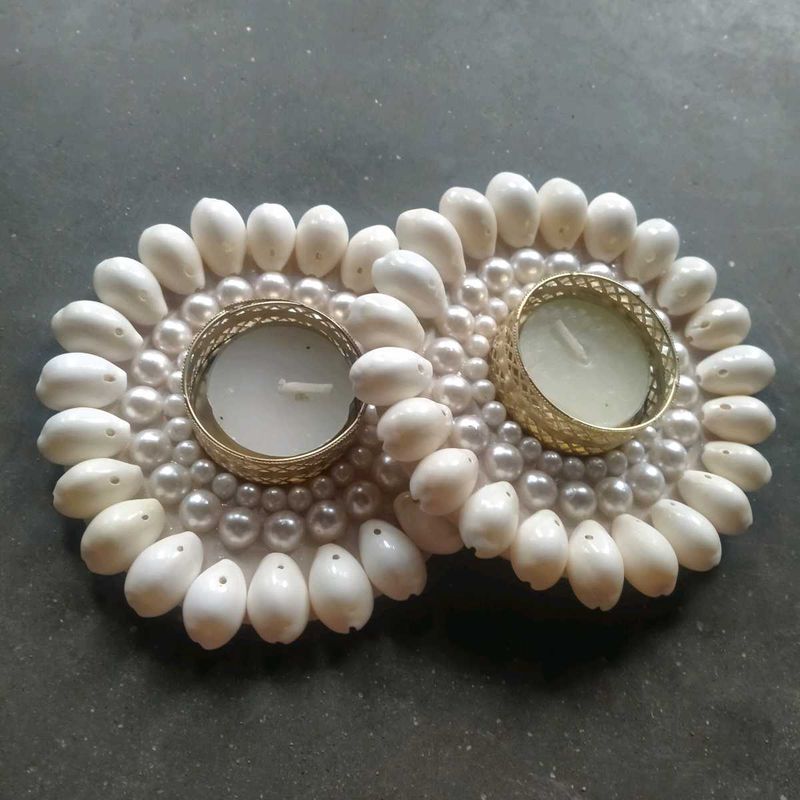 Handmade Seashell Candle Holder
