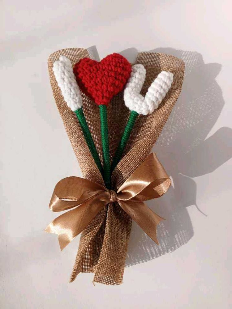 Crocheted "I Love You" Bouquet