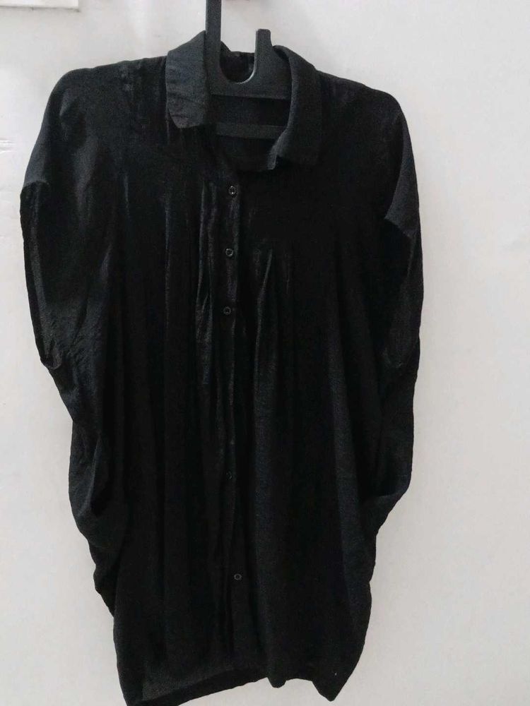 Chic Black Oversized Shirt