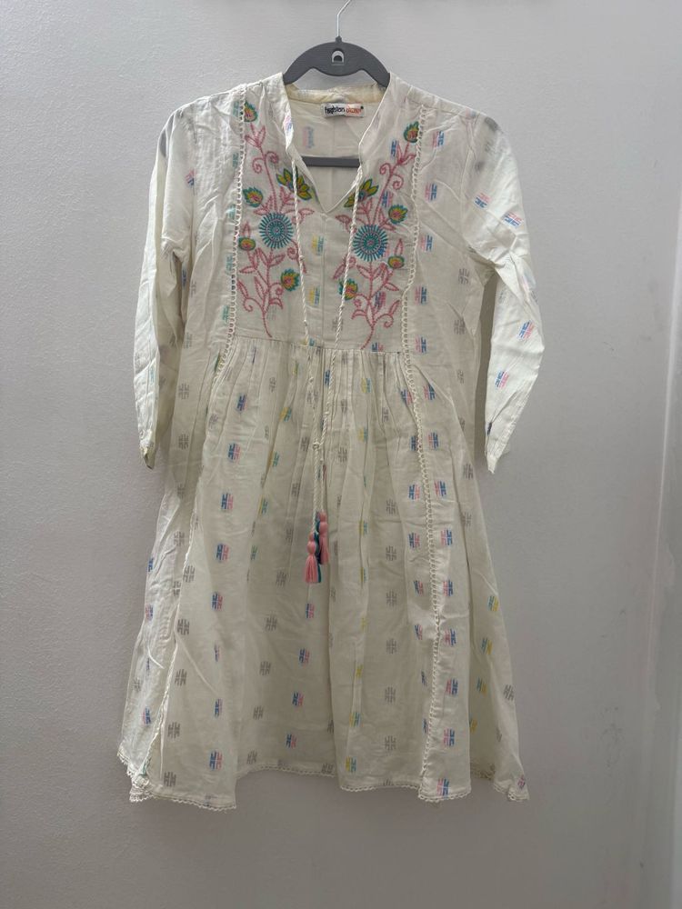 White Embroidered ethnic dress