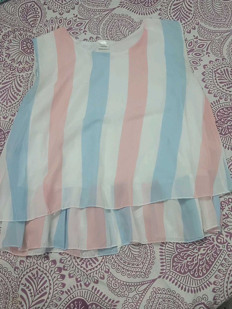 Striped Pastel Sleeveless Top