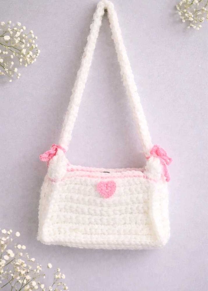 Handmade Crochet Heart Shoulder Bag