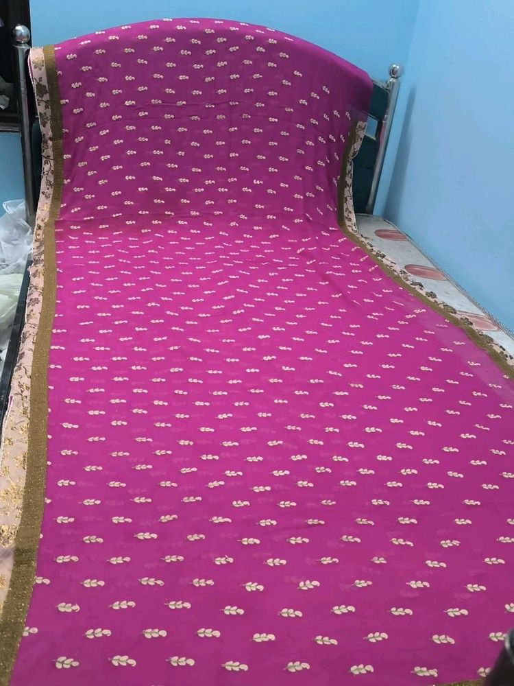 Beautiful Pink Embroidered Saree