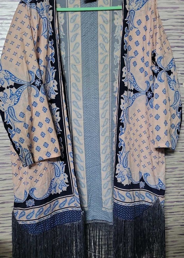 Boho Fringe Kimono Cardigan