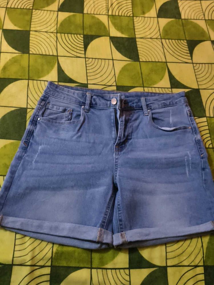 Denim Cuffed Jean Shorts