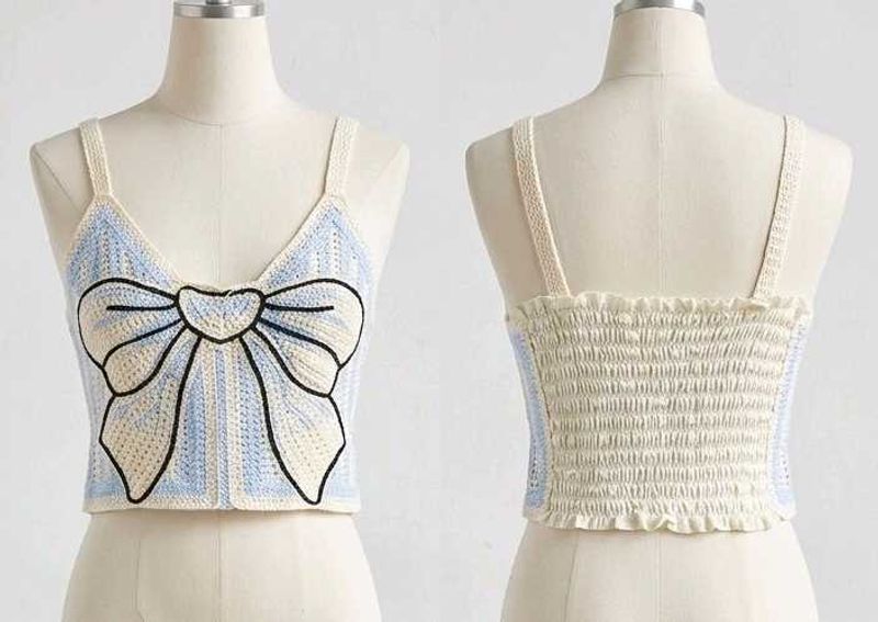 Imported Gradient Crochet Bow Top..