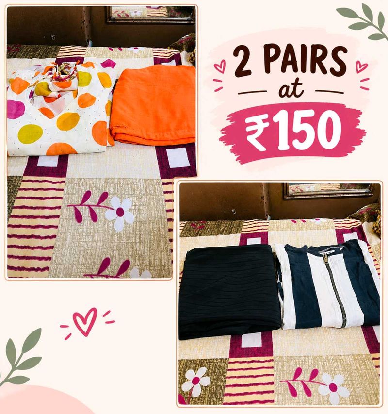 2 Pairs for ₹150