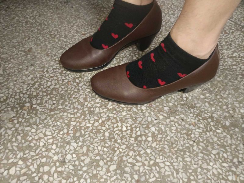 Classic Brown Block Heels