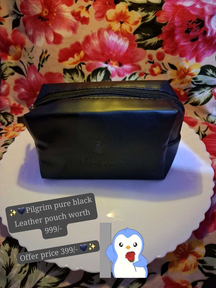 Pilgrim Black Leather Pouch 🖤👝