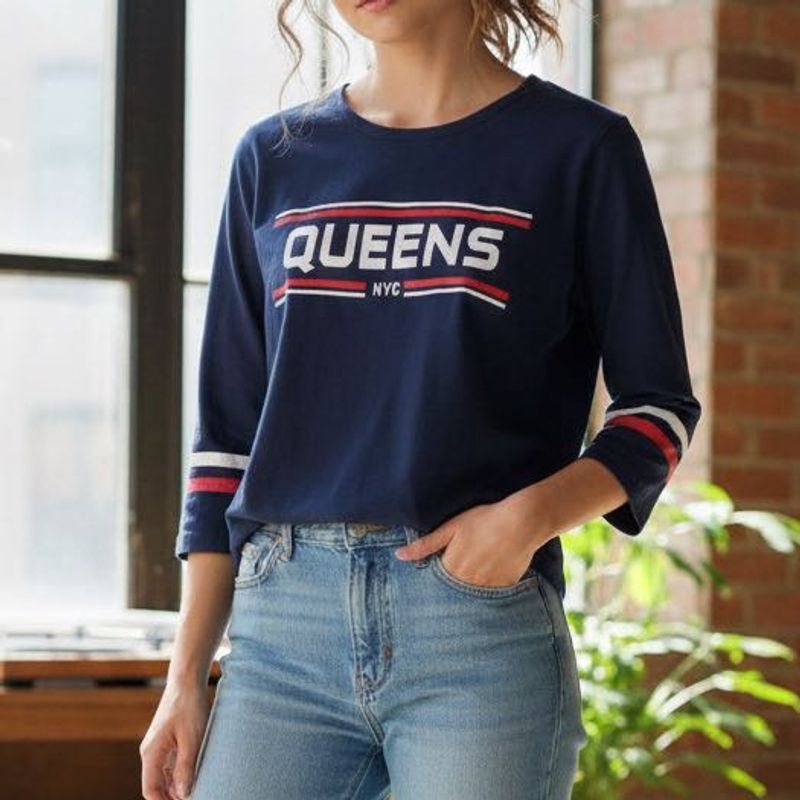 Queens NYC Navy Graphic Tee