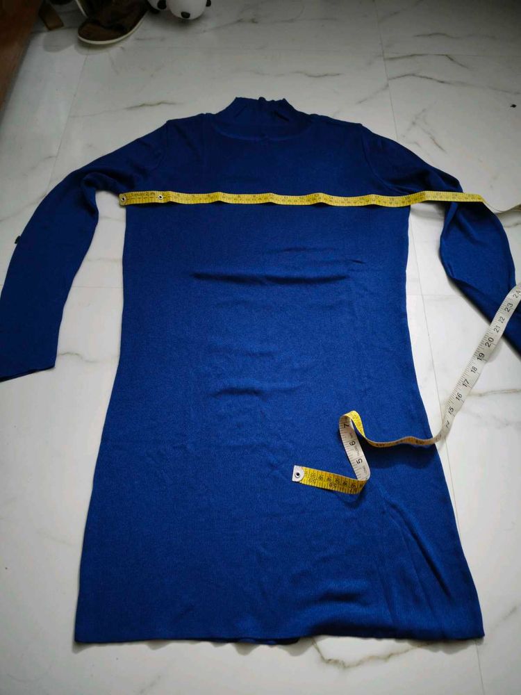 Royal Blue Turtleneck Top