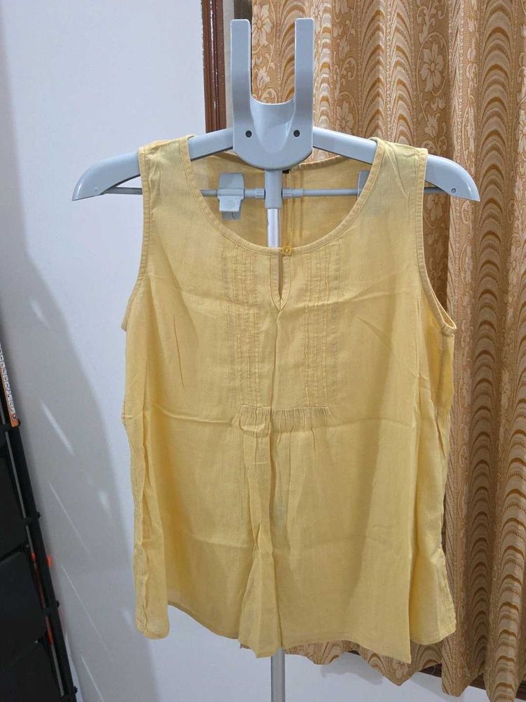 Benetton Yellow Sleeveless Top