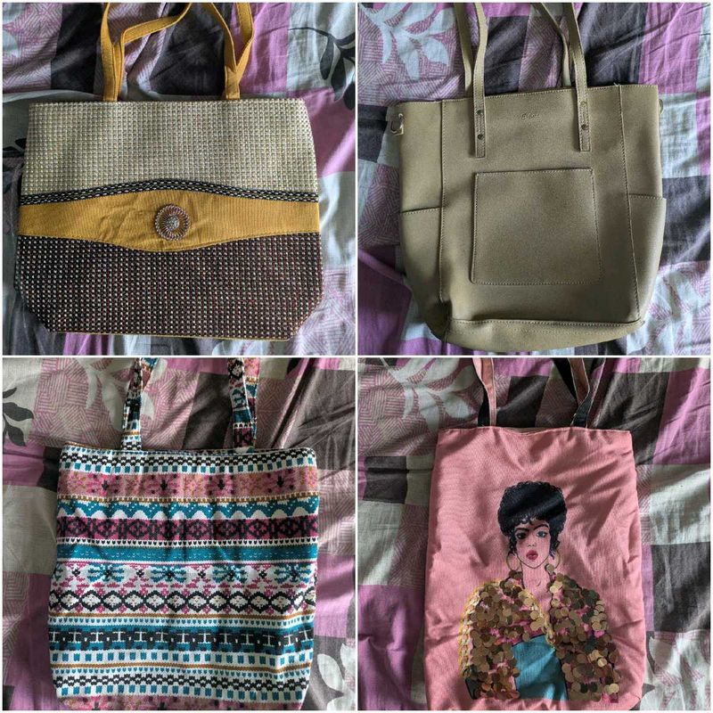 Set of 4 Stylish Tote Bags