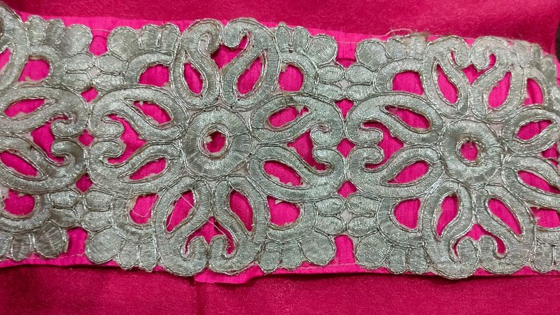 5 inch broad silver full saree  lace