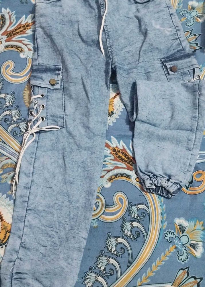Stylish Acid Wash Cargo Pants