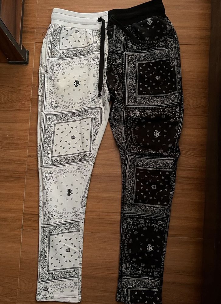 Split Bandana Print Joggers