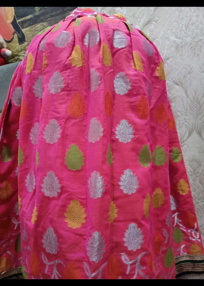 Pink Banarasi Silk Lehenga