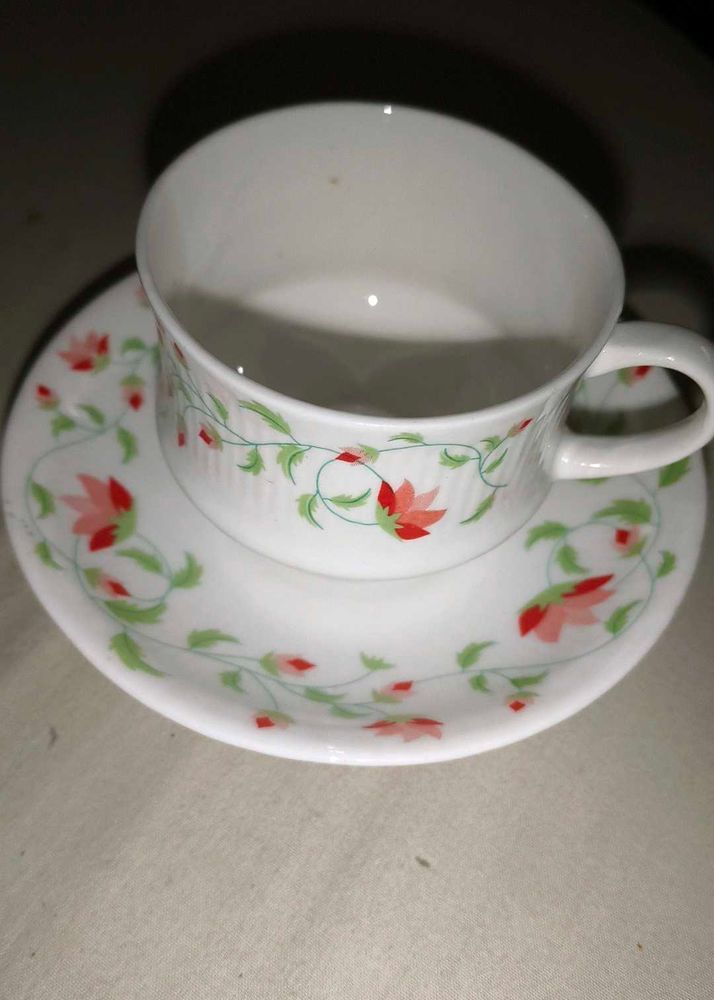 Floral Tea Cup &amp; Saucer
