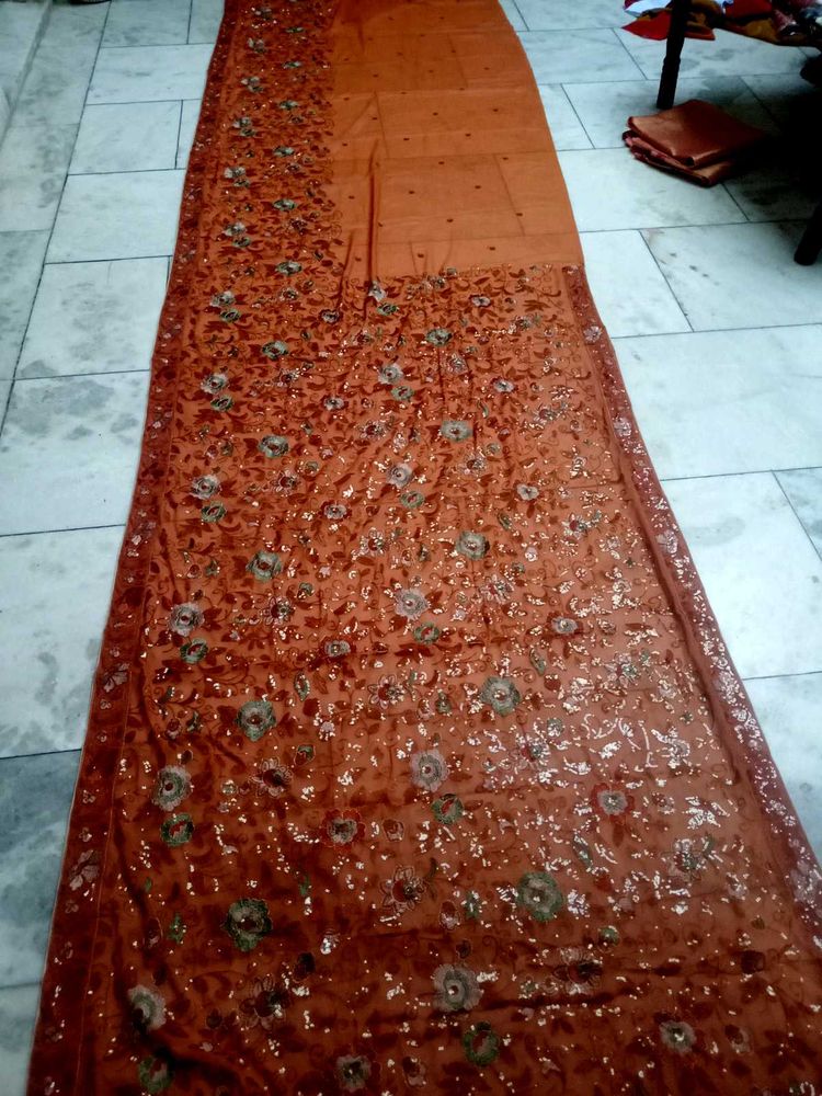 Vintage heavy sequence work saree