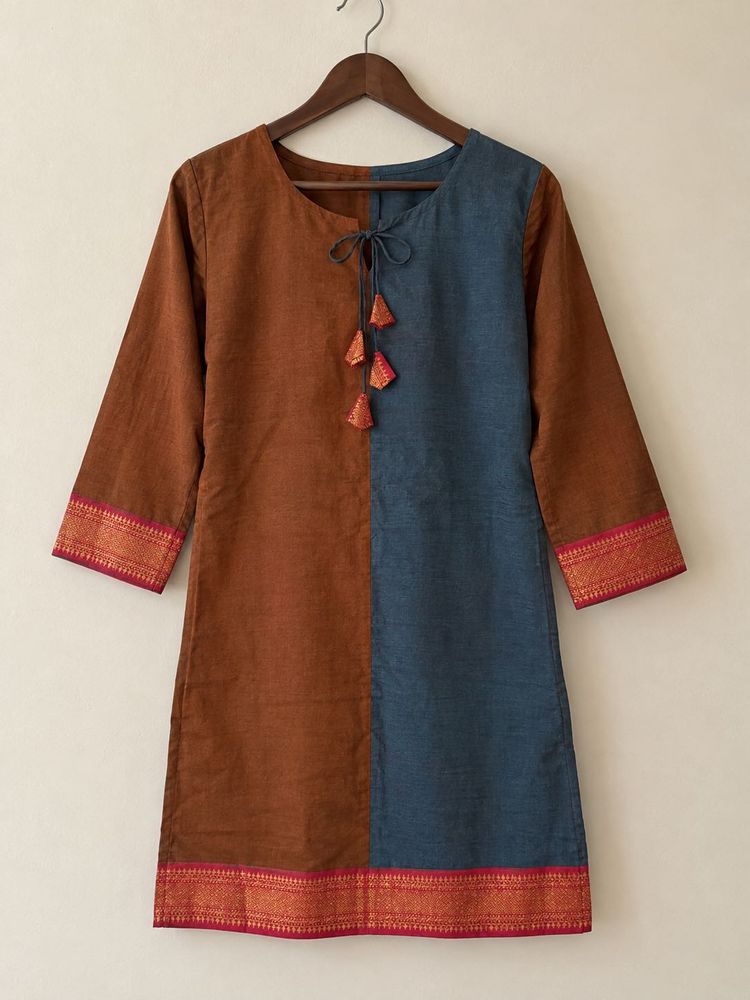 Scallop dual tone mangalagiri kurta
