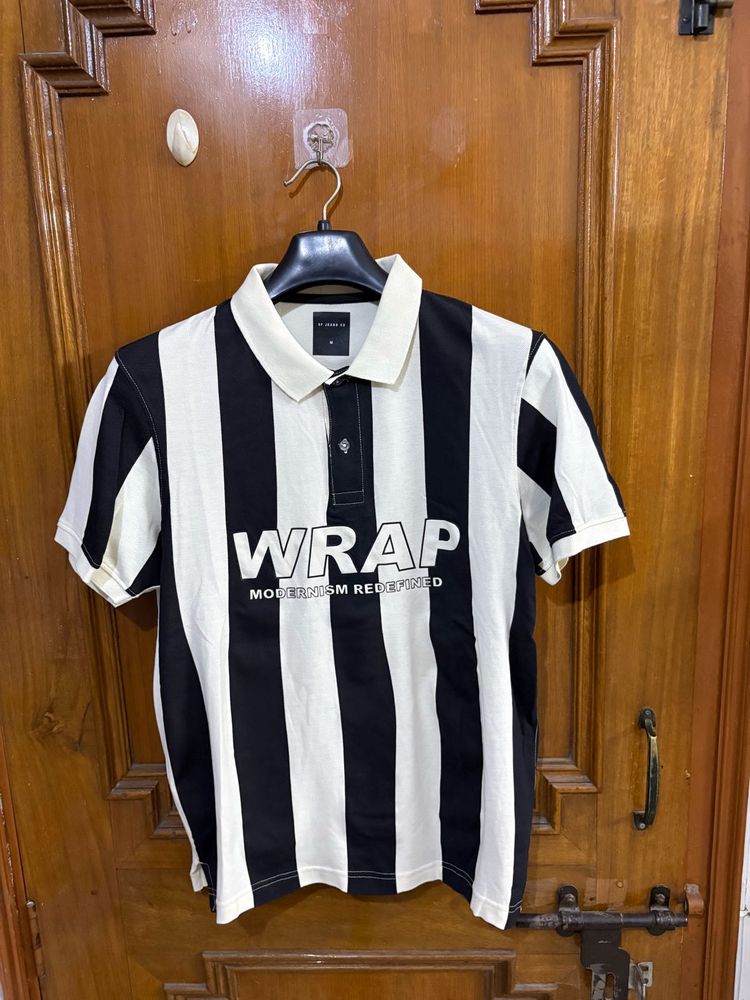 SF Jeans Pantaloons Men's Striped Polo T-Shirt