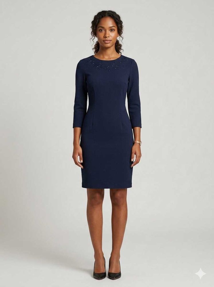 Navy Blue Long Sleeve Dress