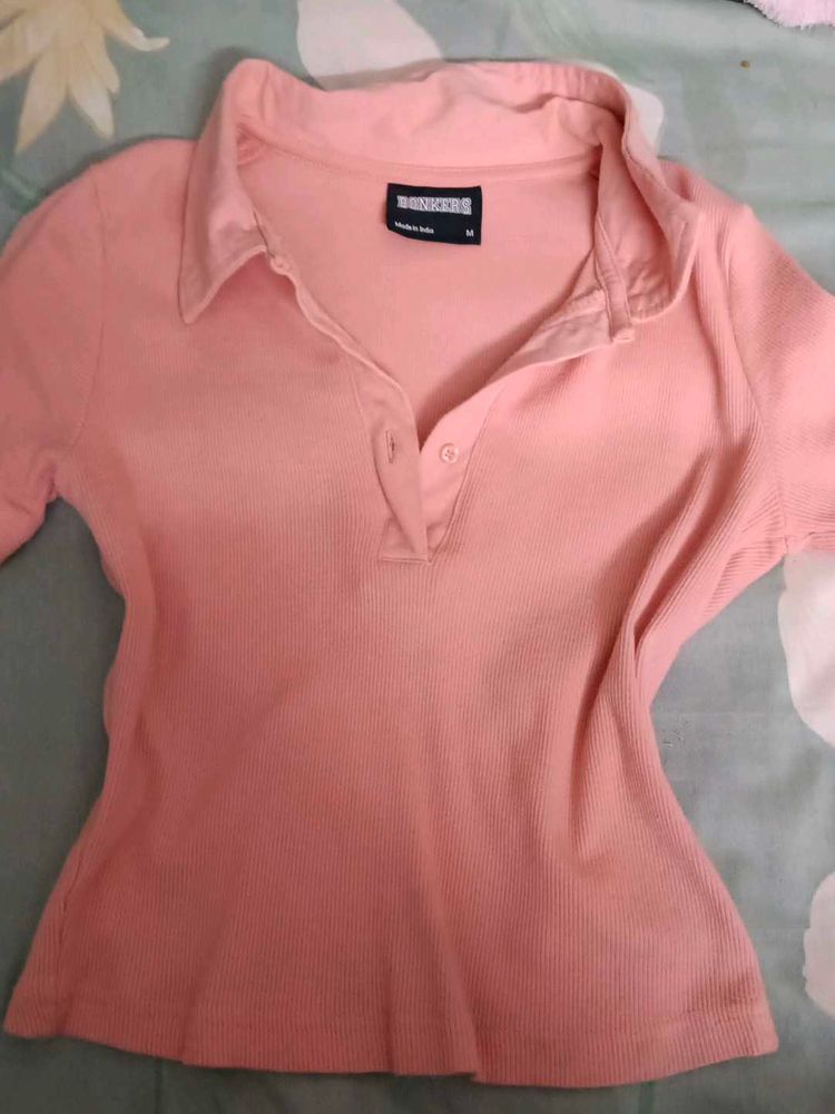 Bonker Corner Ribbed Peach Tee