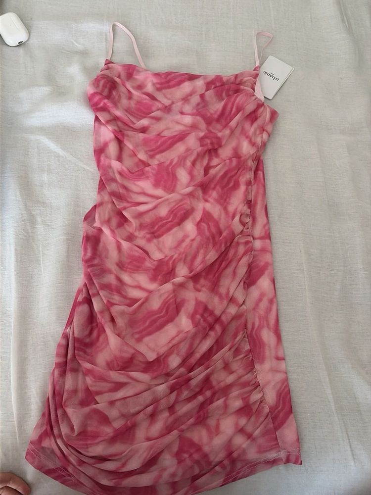 Pink Pattern Mini Bodycon Dress