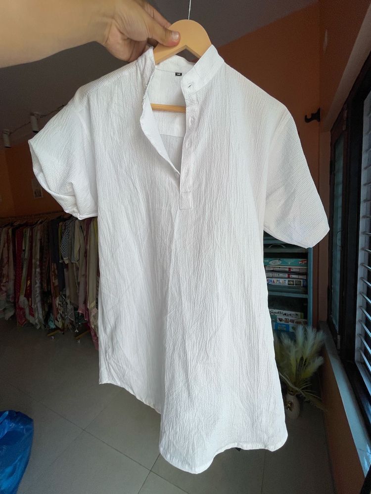 women White Band Collar Shirt