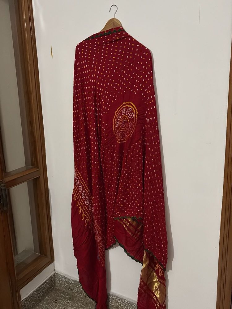 Vibrant Red Bandhani Dupatta
