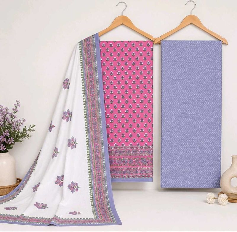 Deeptex - Pink Jaipuri Cotton Suit