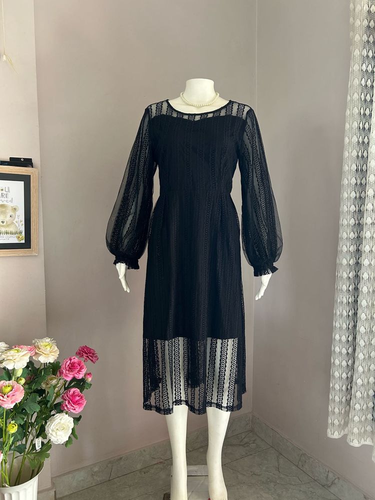 Elegant Black Lace Dress