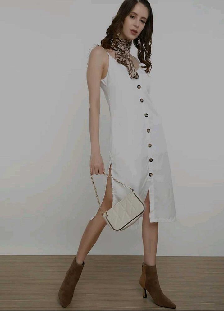 Night Thinking, Daydreaming White Midi Dress