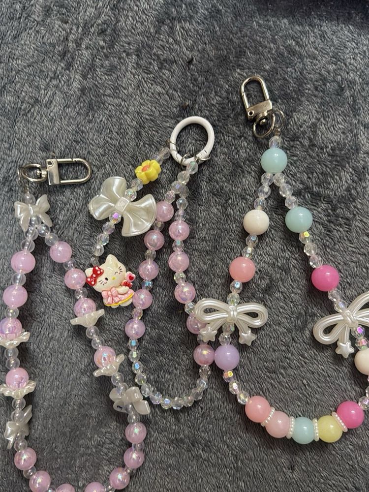 Kawaii Beaded Keychain/bag and phone Charm