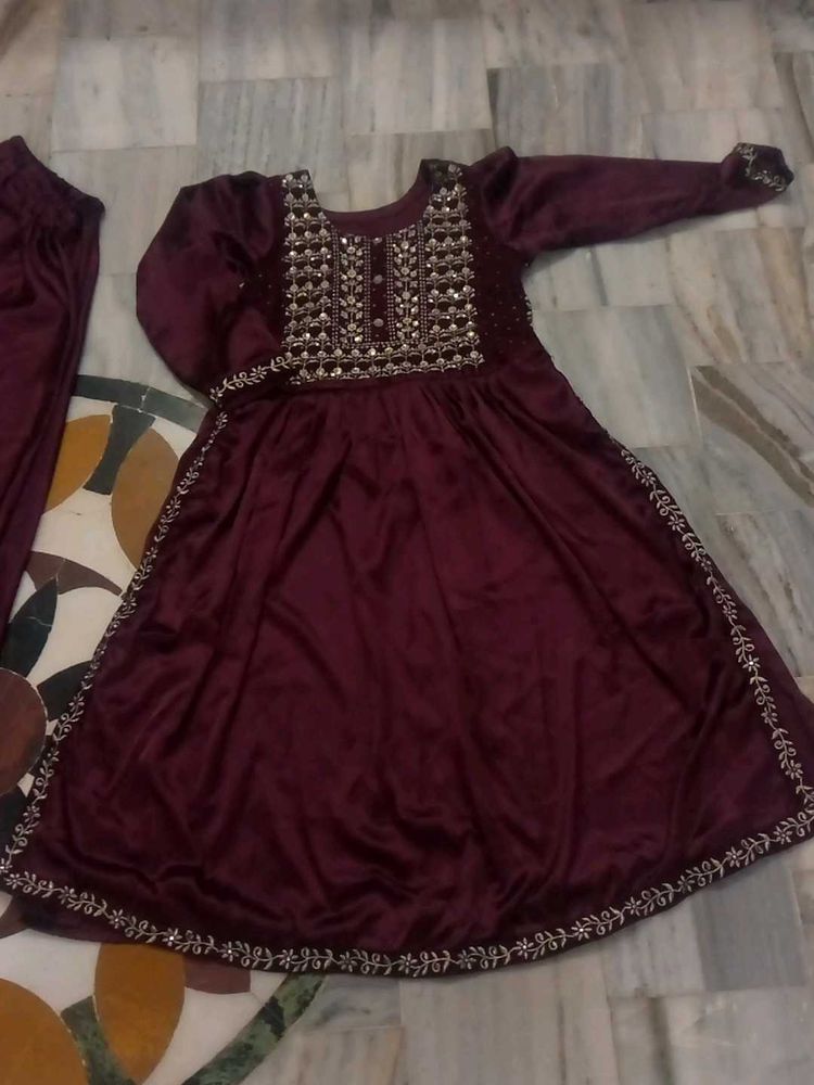 Nyra Cut Silk Kurta And Froc