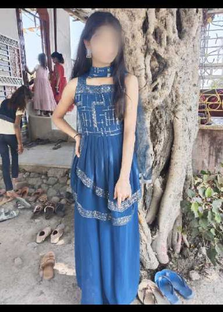 Elegant Blue Ethnic Gown