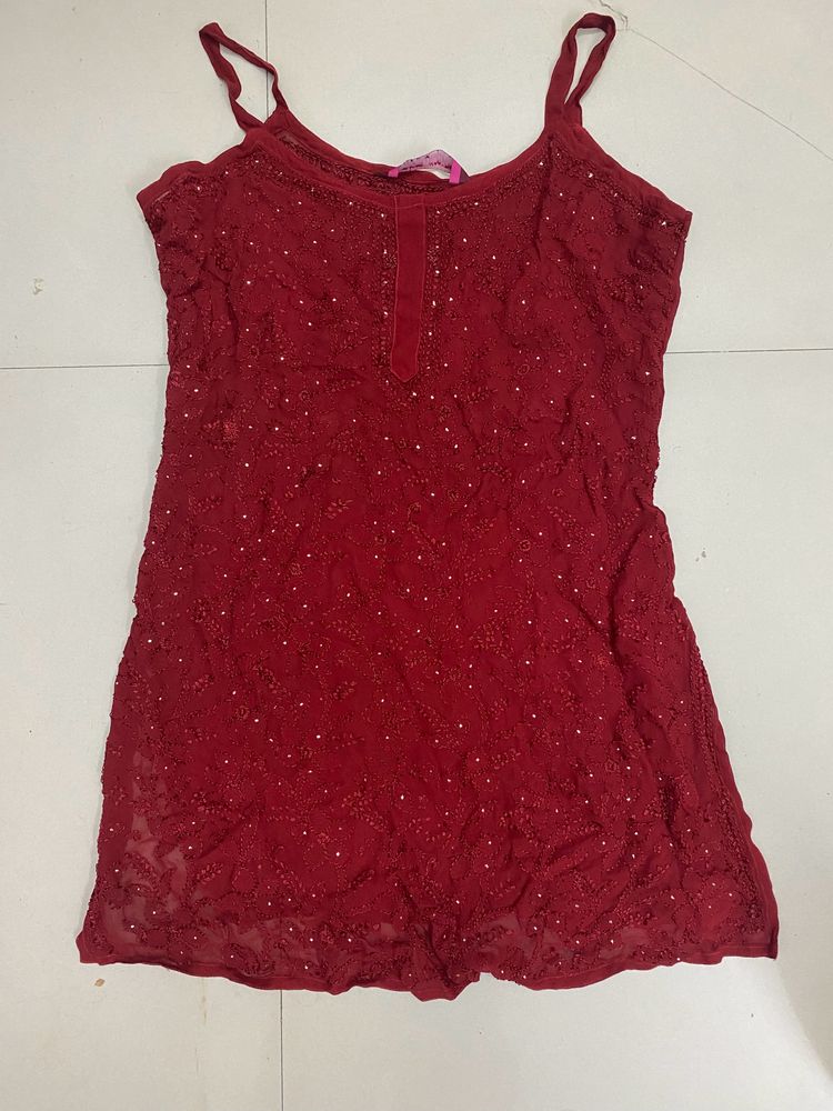 Short Chikankari Kurti