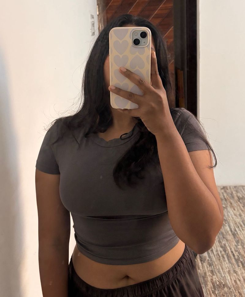 Grey Cropped T-Shirt