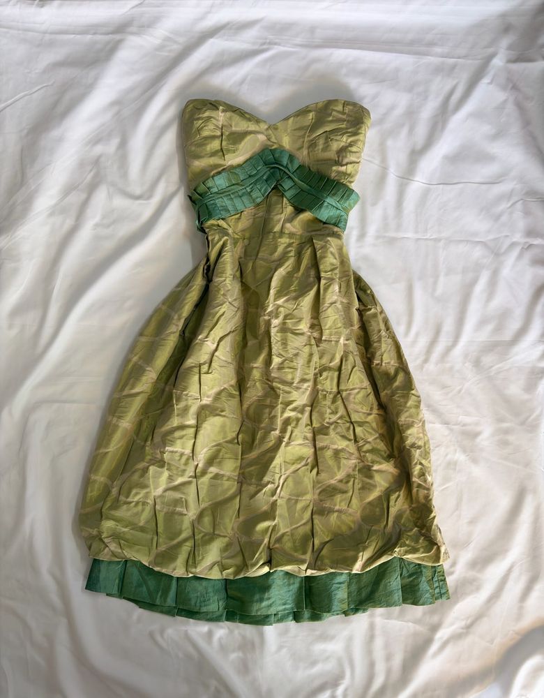 Chic Strapless Green Party Dress