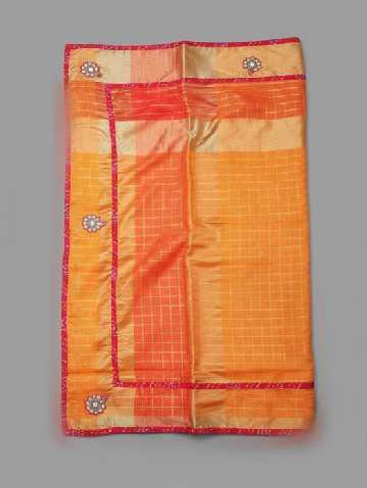 Orange &amp; Gold Sari with Embellishment
