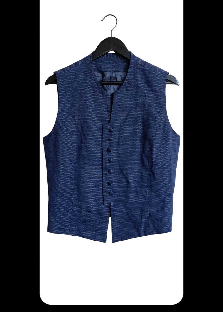 Classic Blue Textured Vest