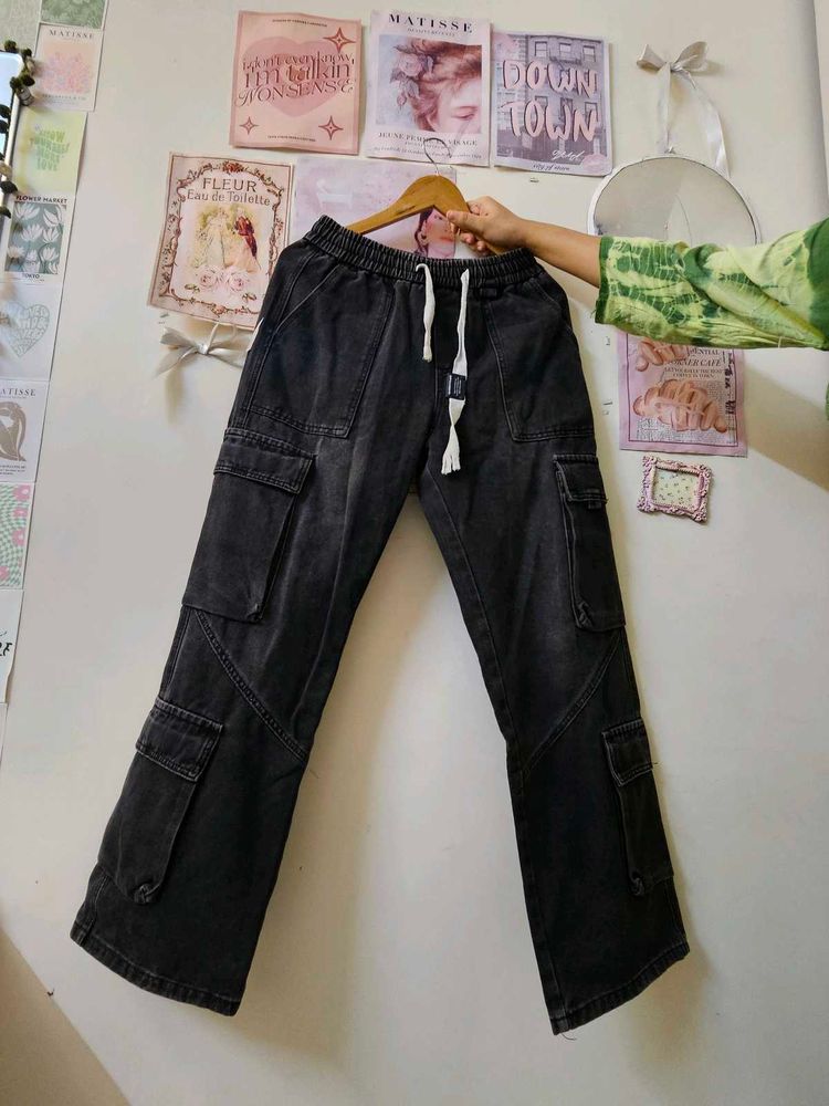 Black Cargo Jeans