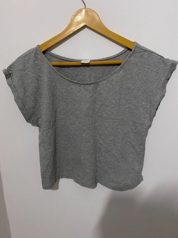 Gray Casual T-Shirt
