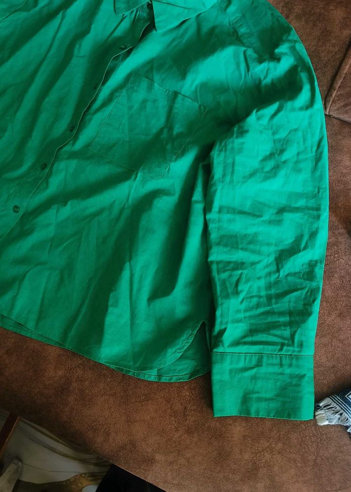 Gia Bright Green Button-Up Shirt