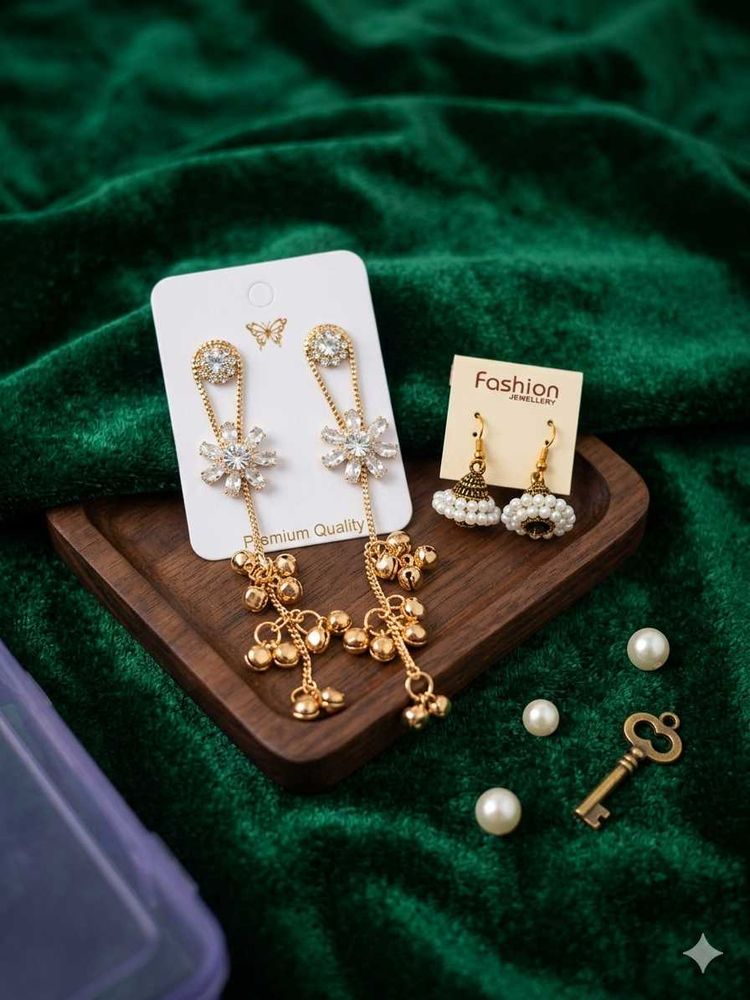 Elegant Drop Earrings with Pearls
