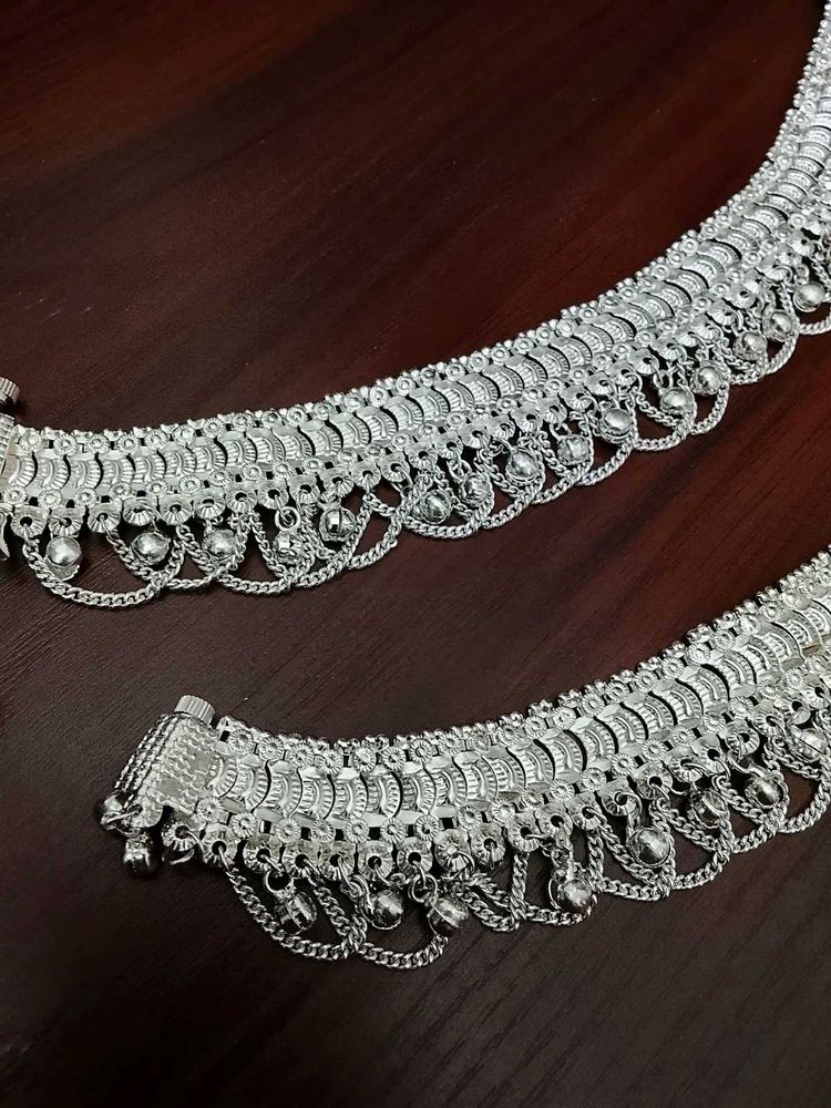 Silver Toned Anklets